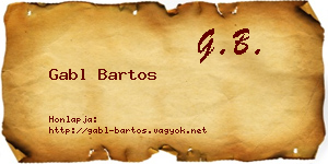 Gabl Bartos névjegykártya